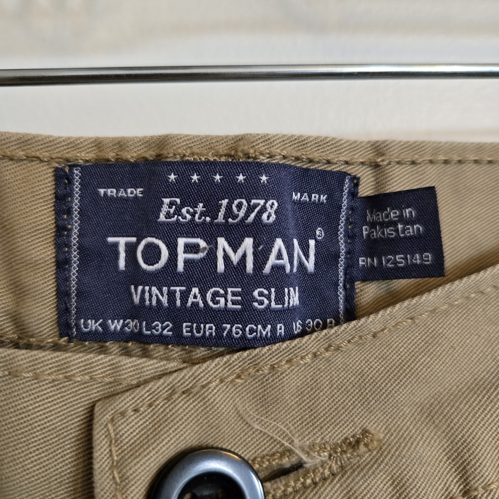 Topman Vintage Slim Khaki Pants 30 x 32